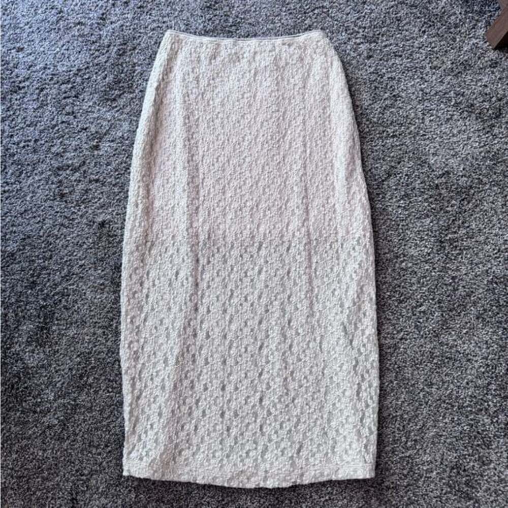 Vince Cream Floral Smocked Skirt